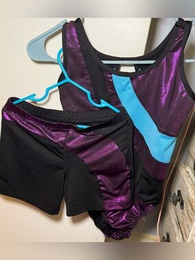 Girls Leotard & Shorts Matching Set